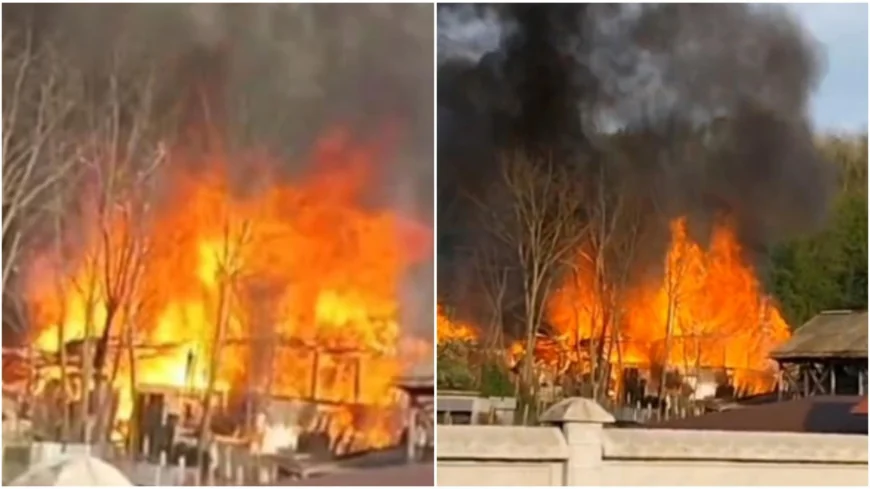 Incendiu de proporții într-o gospodărie din județul Vâlcea. Pagubele sunt uriașe