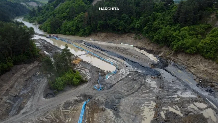 Dezastru la Salina Praid: Zona turistică a fost inundată, la fel şi mina Telegdy. Digul subteran a cedat