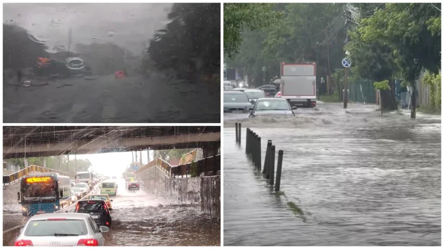 Inundaţii pe mai multe bulevarde din Bucureşti după codul galben de ploi de vineri după-amiază