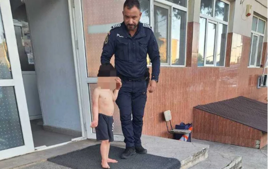Copil de 4 ani, găsit dezbrăcat pe stradă de poliţişti, după ce a căzut de la etajul 1. Era dezorientat şi nu ştia să ajungă acasă
