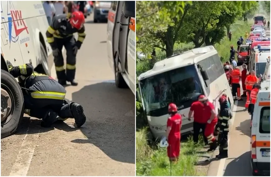 Cum s-a produs produs accidentul cu autocarul din Botoșani: "Ne-am trezit în şanţ, altceva nu ştiu"