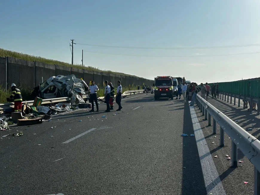 Accident grav pe Drumul Expres Craiova-Pitești. Un bărbat a decedat, un altul este grav rănit, traficul este complet blocat