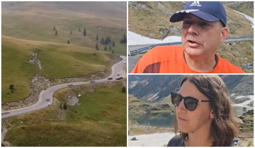Reacţia unor turişti străini care au ajuns pe Transfăgărăşan, chiar când s-a deschis