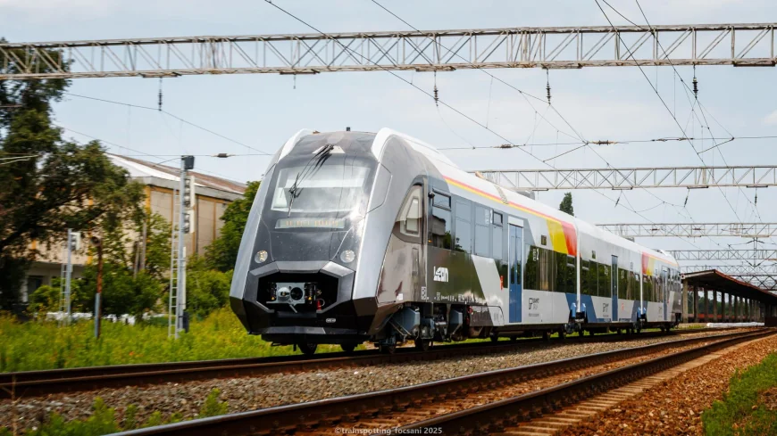 Leon, primul tren fabricat integral în România, ajunge astăzi la Bucureşti. Cum arată garnitura
