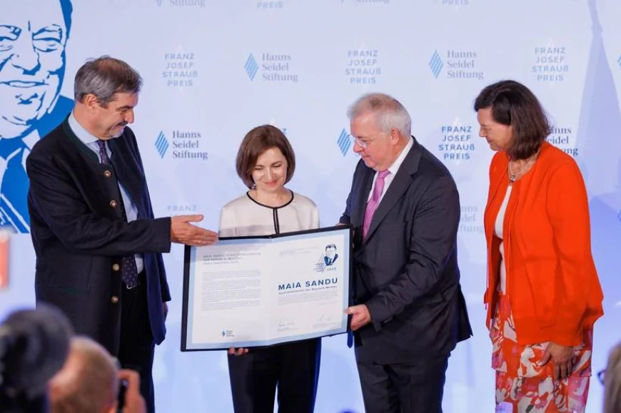 Maia Sandu a primit în Germania Premiul Franz Josef Strauss. A decis să doneze suma de bani care însoţeşte distincția