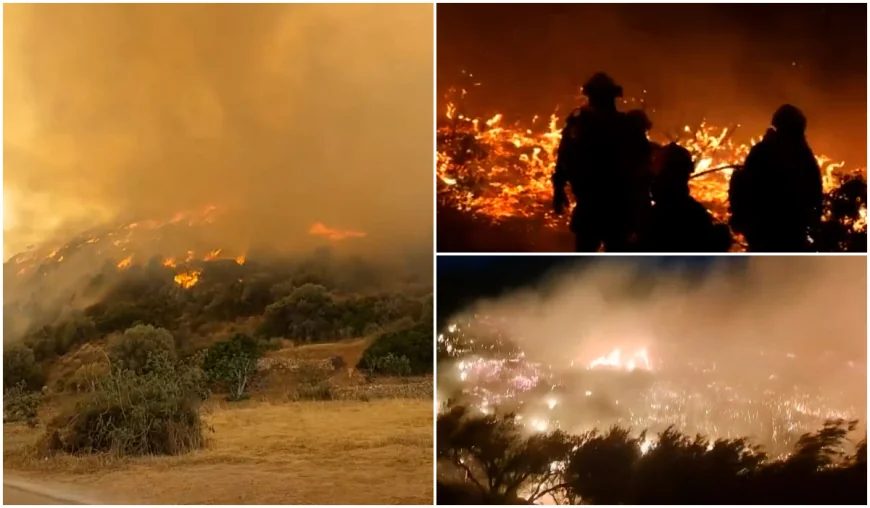 Insula Chios, devastată de incendii. Focul ar fi fost pus intenţionat