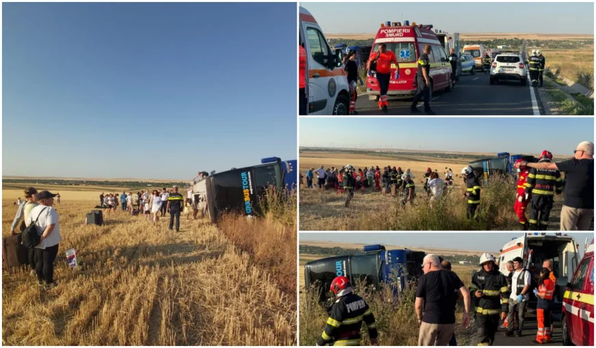 Autocar cu 61 de ucraineni, printre care şi copii, răsturnat în apropiere de Constanța. Planul Roşu, activat