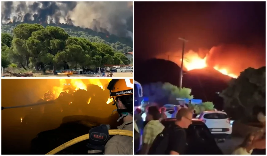 Situaţie dramatică în Creta: Incendiile de vegetaţie au scăpat de sub control. Flăcările, aproape de mare