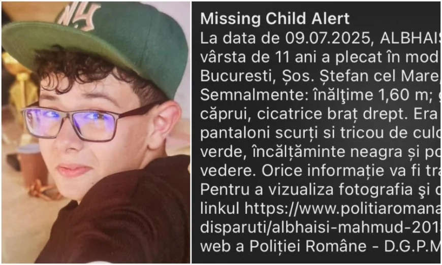Un băiat din Bucureşti, dat dispărut prin RO-Alert. Albhaisi Mahmud are 11 ani şi este născut în Siria 