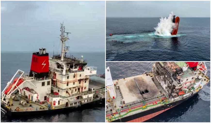 Un român, printre cei 28 de marinari salvaţi din Marea Roşie după ce nava le-a fost scufundată