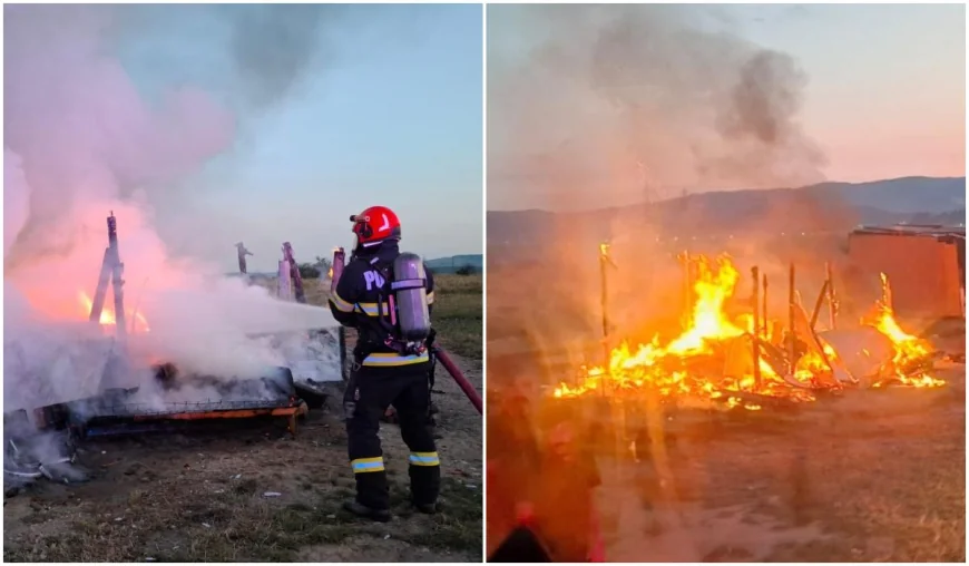 Un bebeluş a murit a carbonizat, după ce casa a ars din temelii. Părinţii au reuşit să se salveze