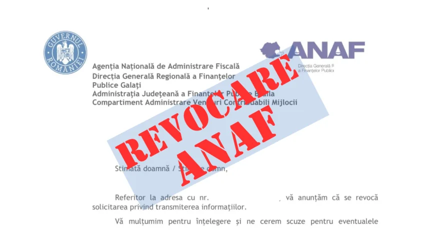 „Ne cerem scuze”. ANAF s-a răzgândit acum în privința notificării din SPV care a revoltat contabilii