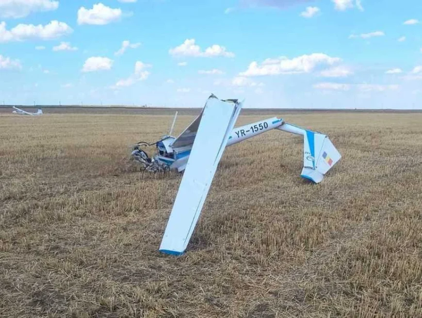 Planor prăbuşit pe un câmp din judeţul Olt. Pilotul, un tânăr de 24 de ani, a murit