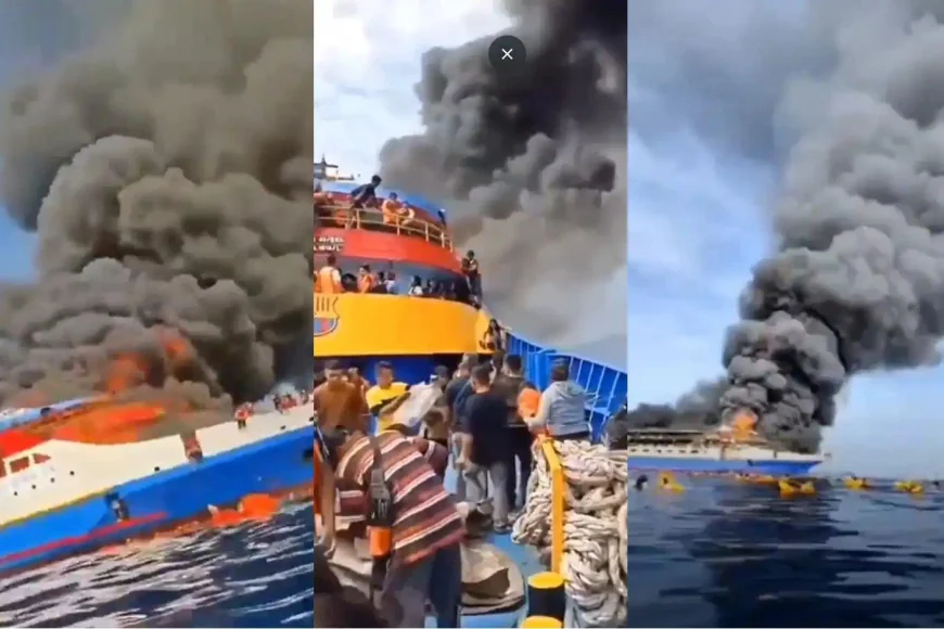 Cinci morţi, după ce o navă a luat foc în Indonezia. Pasagerii au sărit în mare pentru a se salva